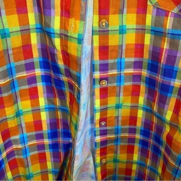 WeWoreWhat Rainbow Plaid Oversized Dad Shirt - Picture 4 of 5